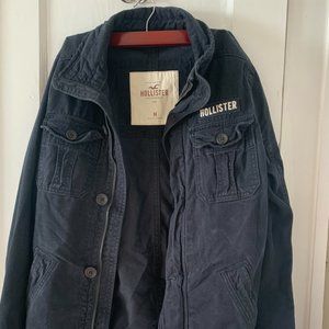 Navy Blue Canvas Shirt Jacket